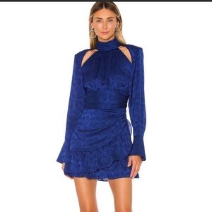 L’Academie The Jordane Mini Dress in Navy M Revolve